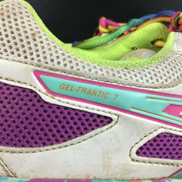 Asics Gel-Frantic 7 -Women's Sz 9.5- White/Colorful Running Jogging Shoes- T3A6Q - Picture 5 of 11